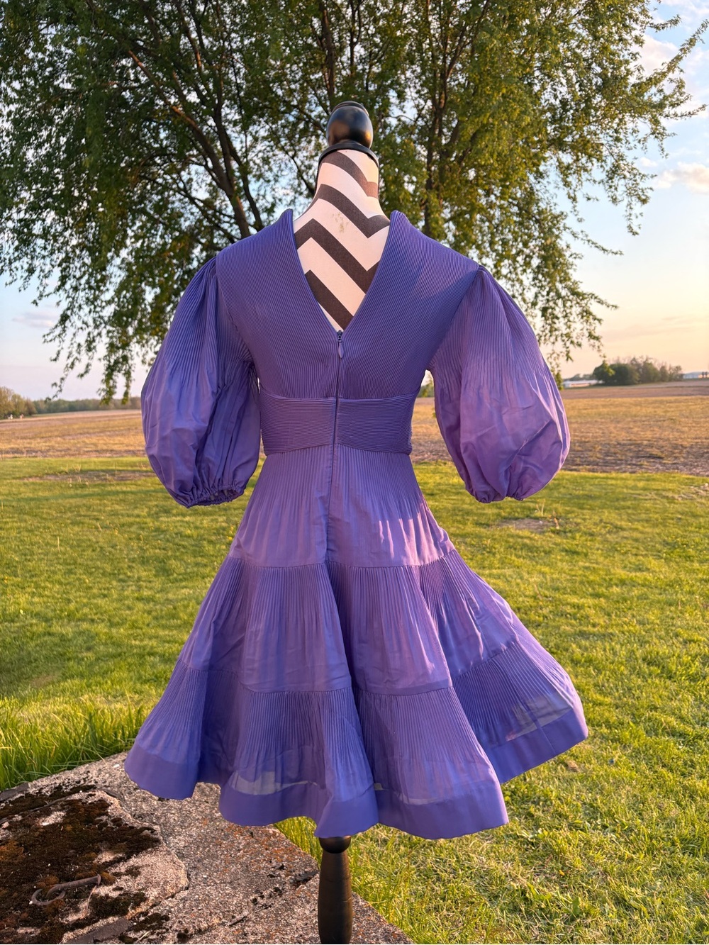Zimmermann Pleated Mini Dress Lapis - Picture 2 of 9